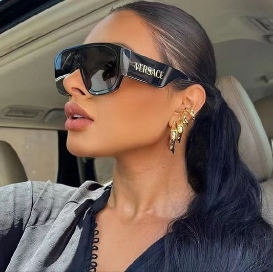 Unisex One-piece Large Frame Fashion Sunglasses