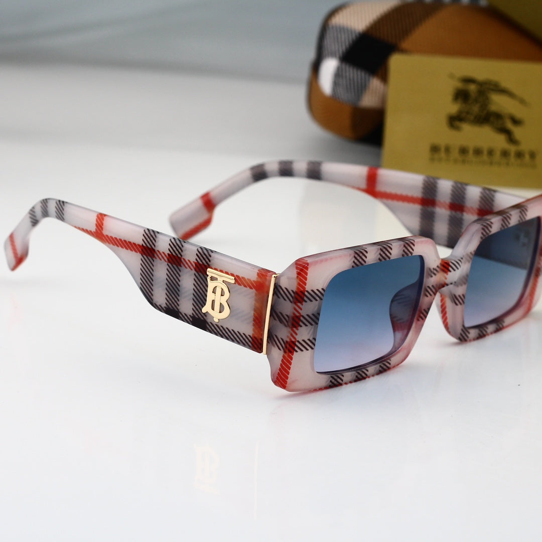 Retro Plaid Square Sunglasses