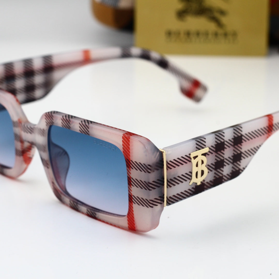 Retro Plaid Square Sunglasses