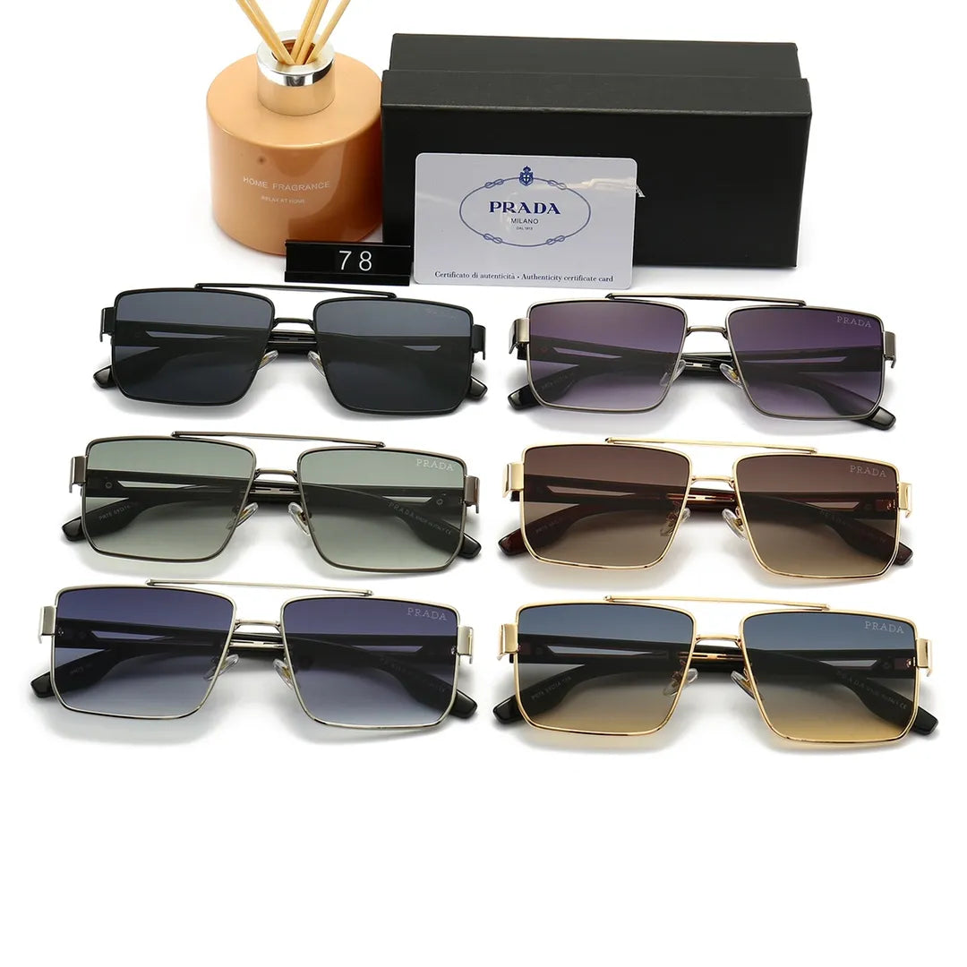 Neutral Double Bridge Sunglasses