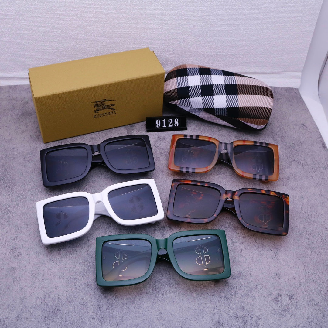 Retro Plaid Large Frame Sunglasses