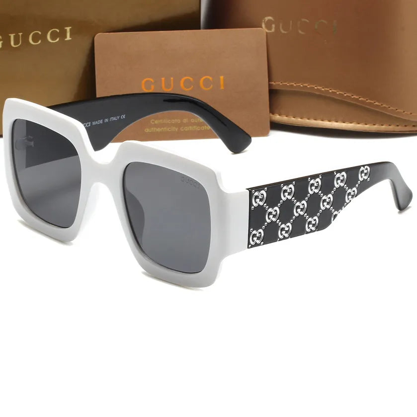 Fashion Watermark Square Frame Sunglasses