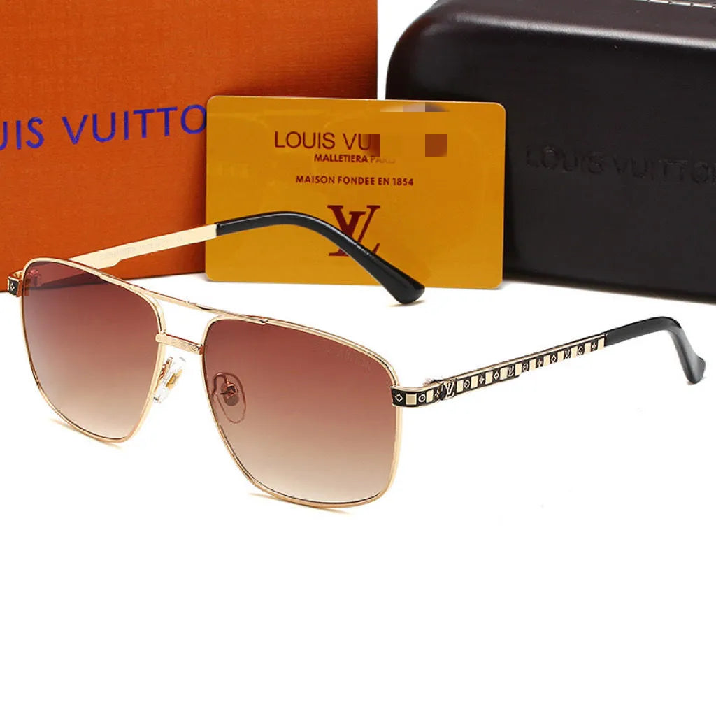 Neutral Watermark Metal Polarized Sunglasses