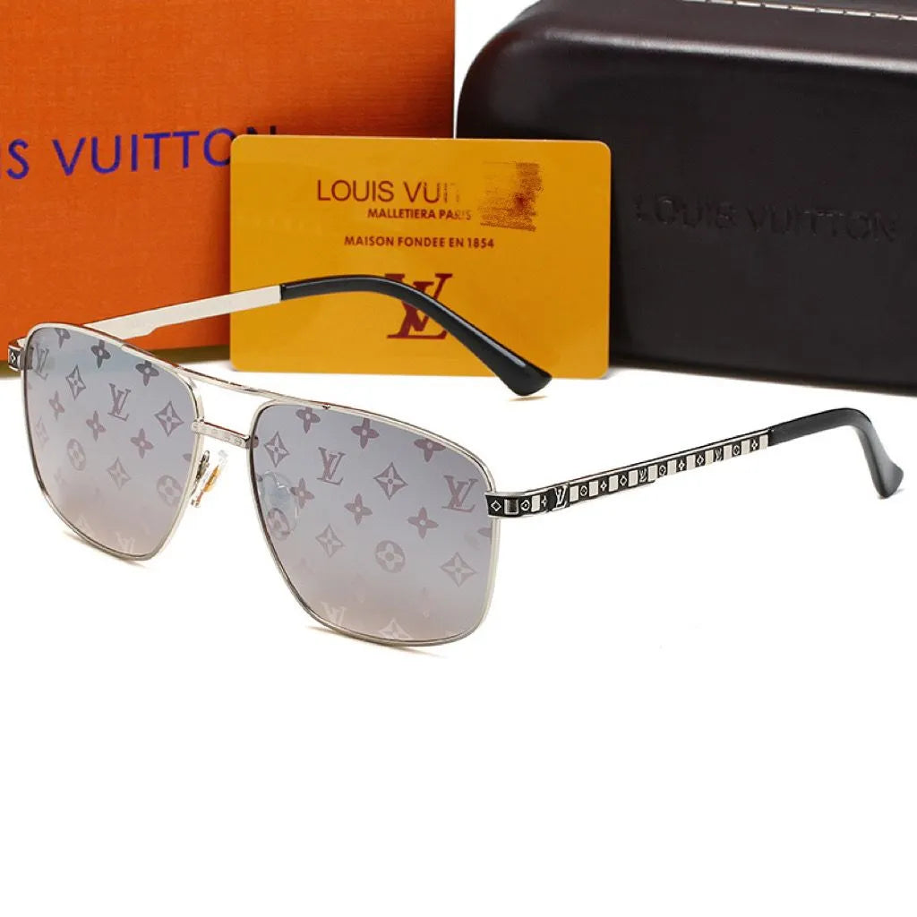 Neutral Watermark Metal Polarized Sunglasses