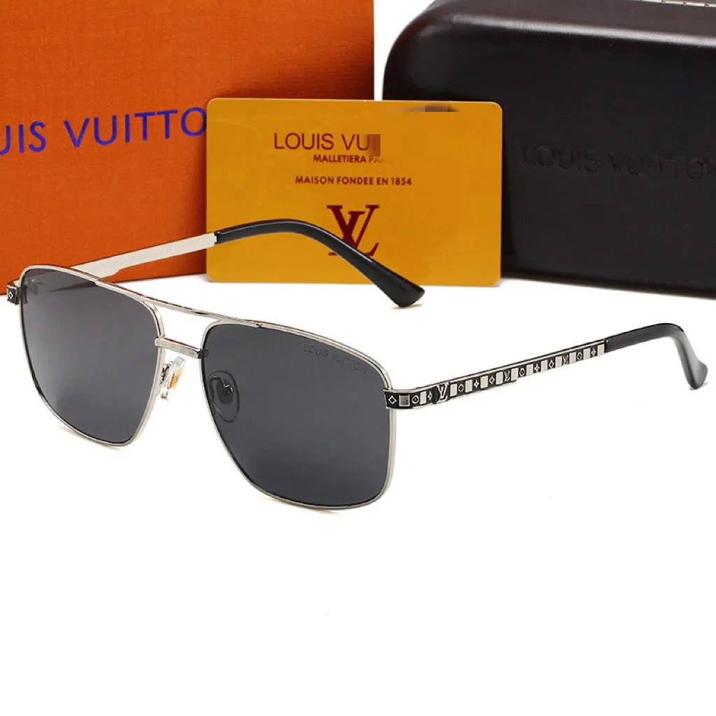 Neutral Watermark Metal Polarized Sunglasses