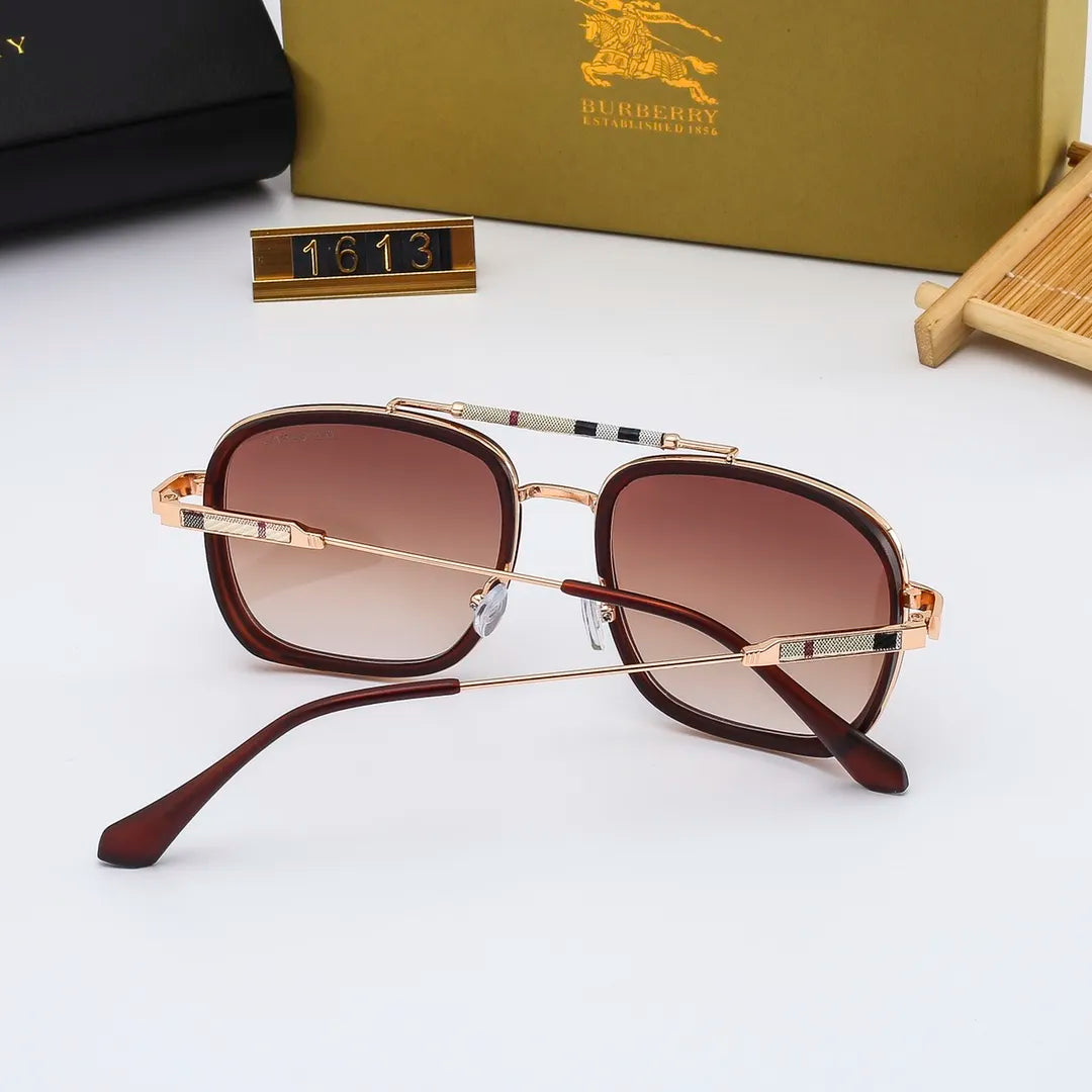 Check Metal Frame HD Sunglasses