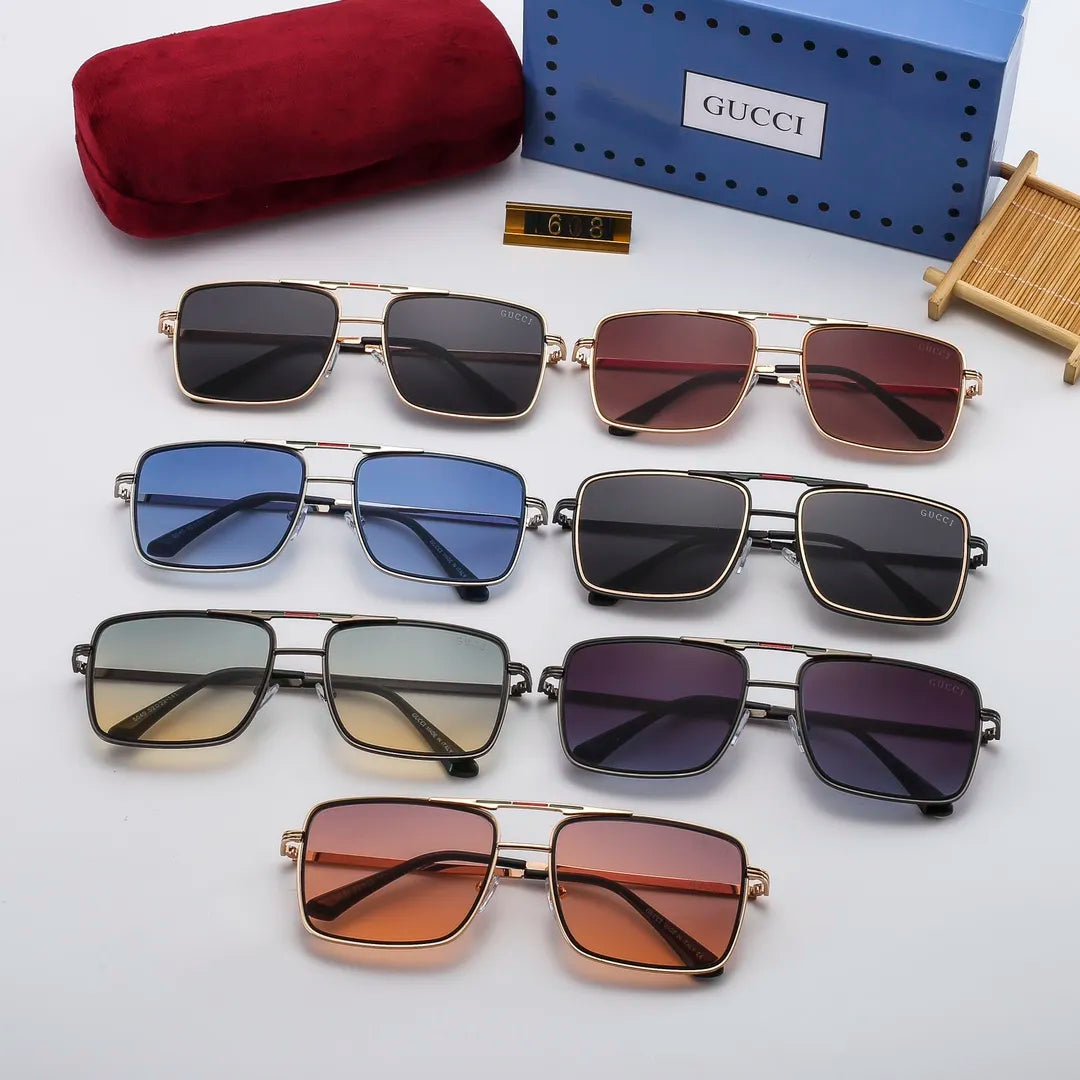 Square Double Bridge Fashion Sunglasses