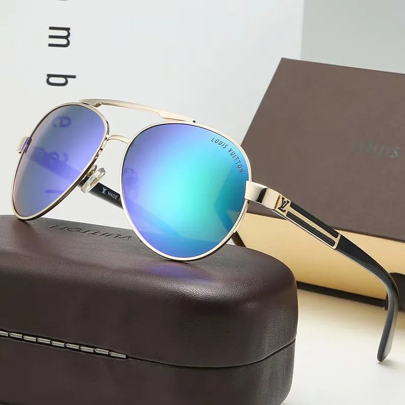 Unisex Double Bridge Aviator Sunglasses