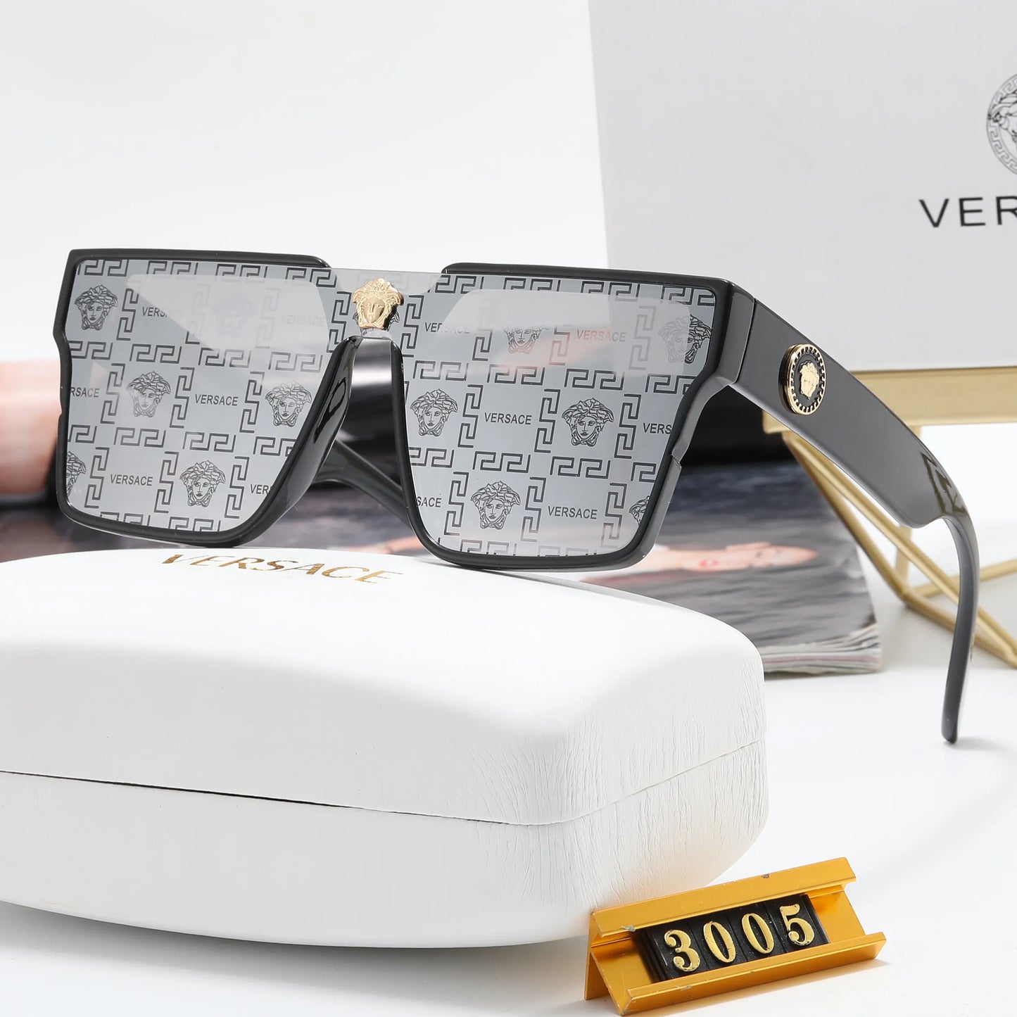 Retro Printed Fashion Squre Sunglasses