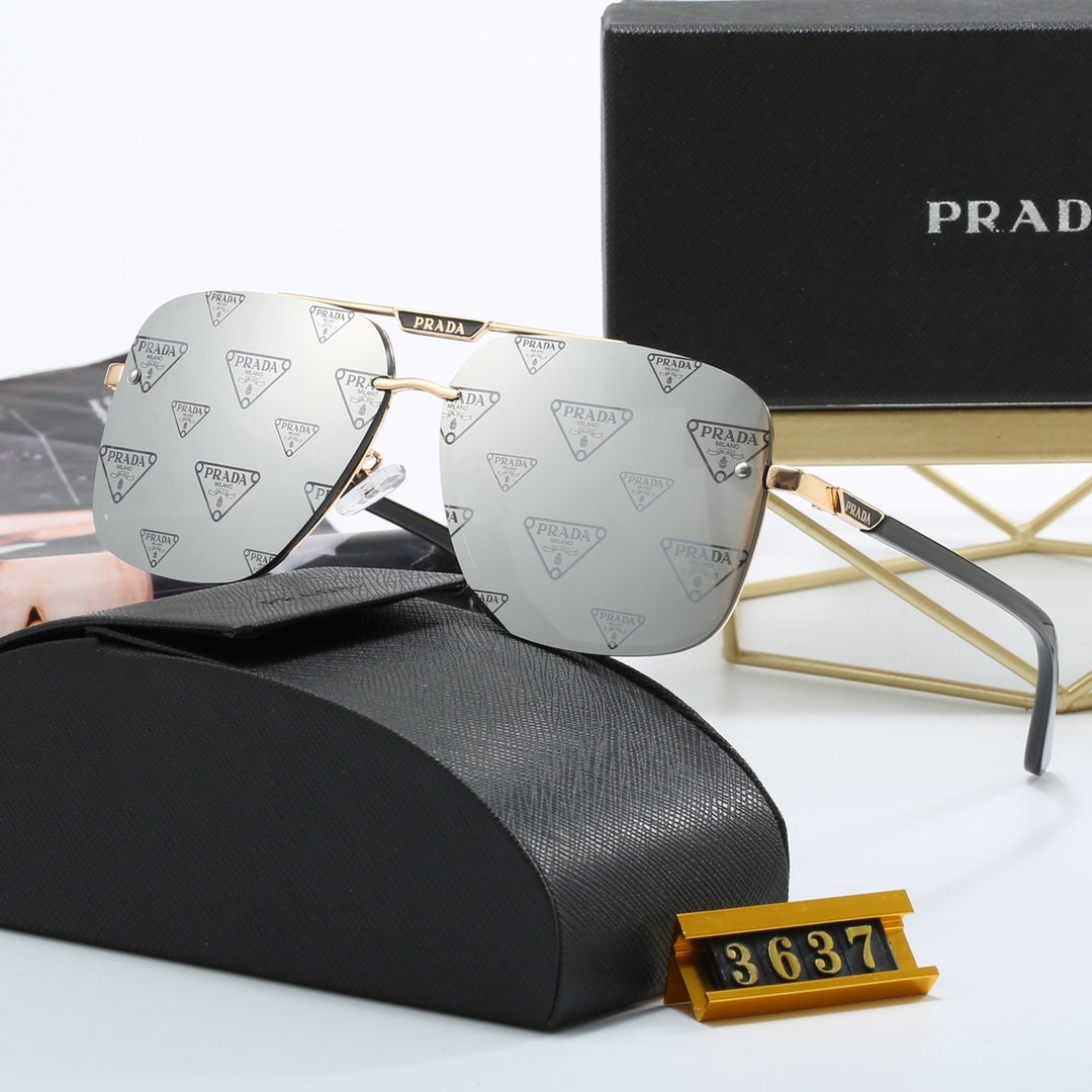 Unisex Fashion Metal Letter Sunglasses