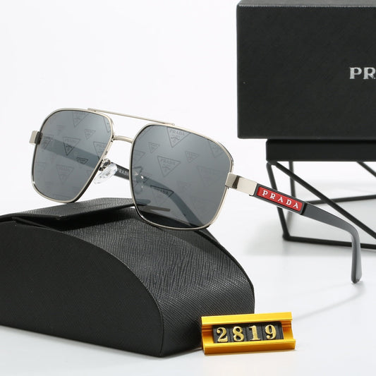 Square Double Bridge Metal Sunglasses