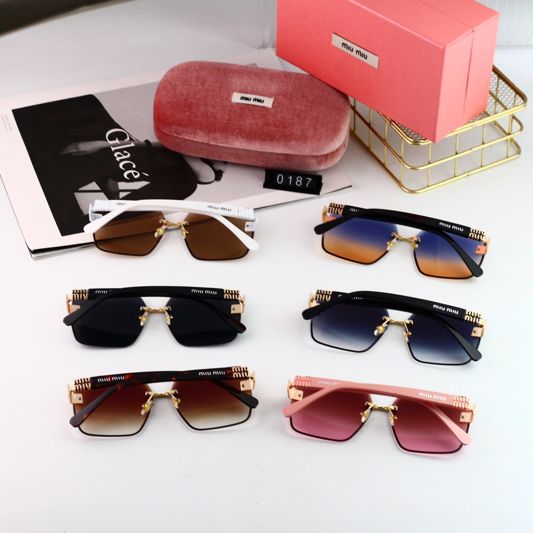 Rectangular Metal Fashion Women's Sunglasses