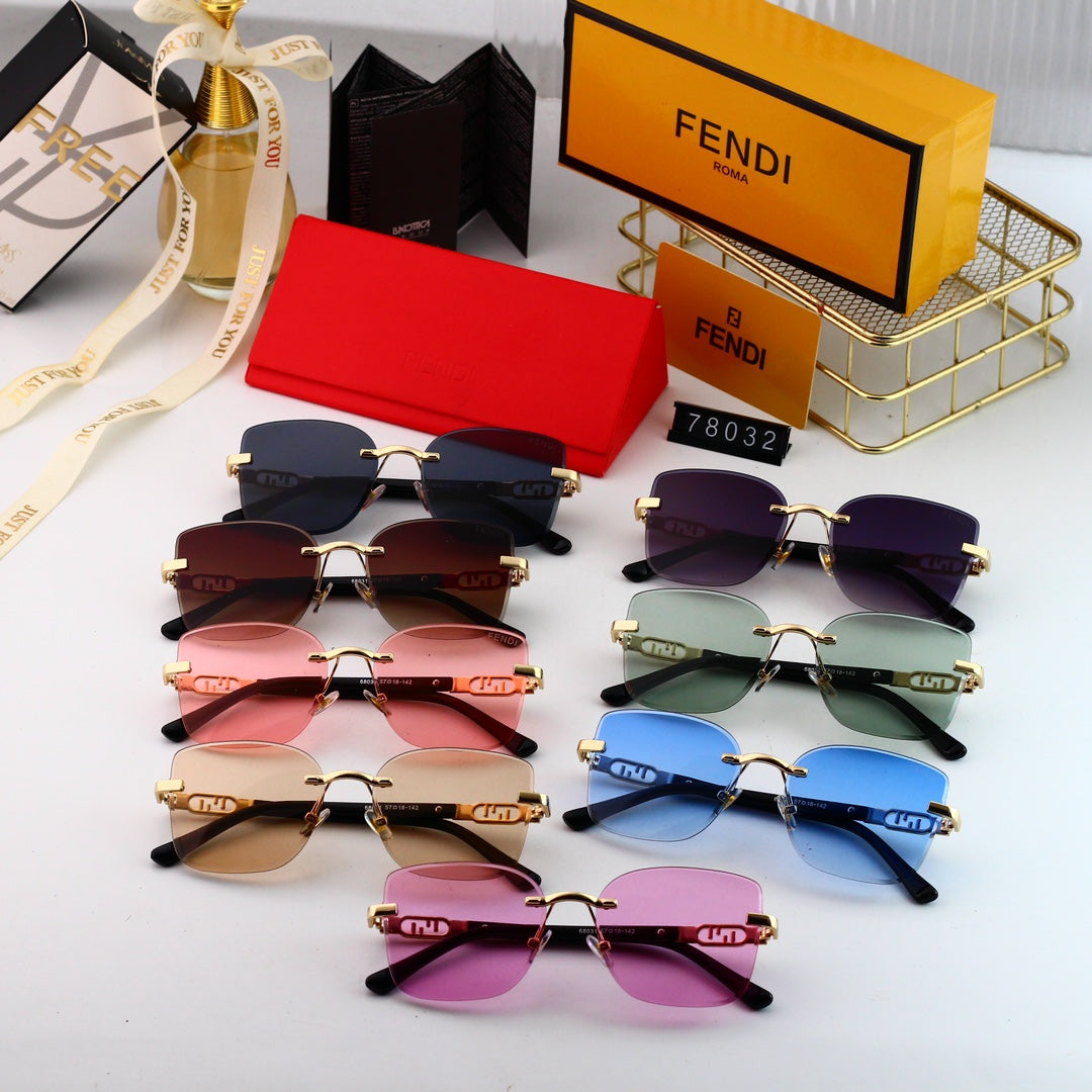 Fashionable Metal Interlocking F Frame Sunglasses