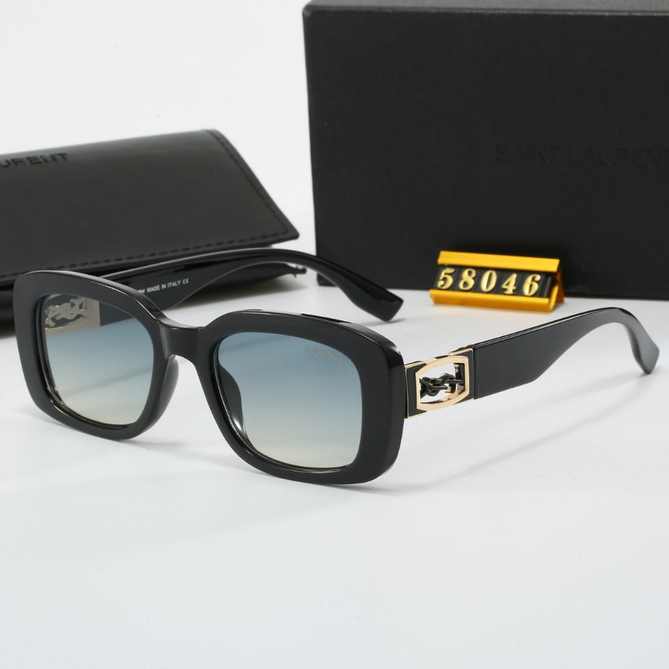 Retro Black Logo Engraved Sunglasses