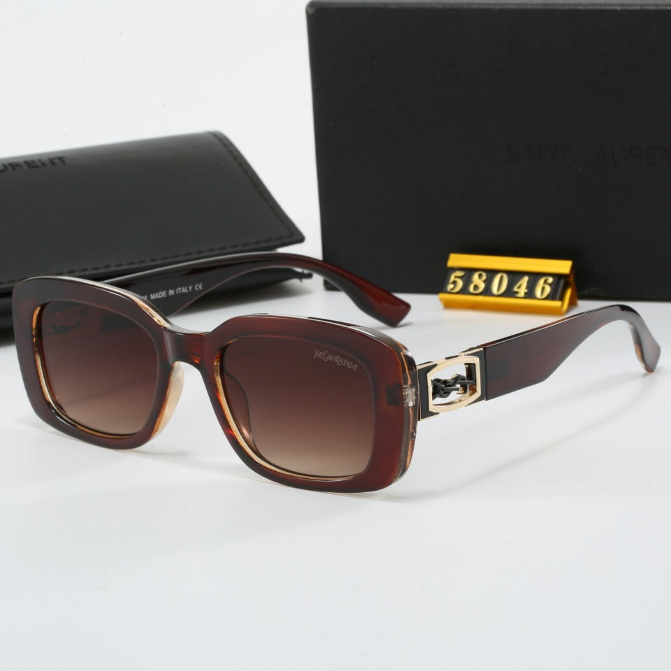 Retro Black Logo Engraved Sunglasses