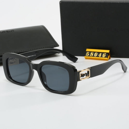 Retro Black Logo Engraved Sunglasses