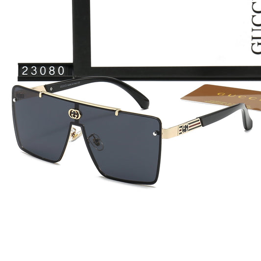 Fashionable One Piece Striped Frame Sunglasses